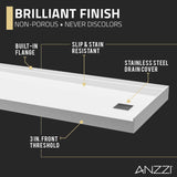 ANZZI SB-AZ101R ALEXANDER 60" x 30" Right Drain Shower Base in White