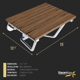 SteamSpa SS-F Fit 14.96" Teak Wall Mounted Folding Shower Seat