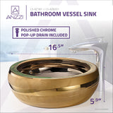 ANZZI LS-AZ181 Regalia Series Vessel Sink in Smoothed Gold