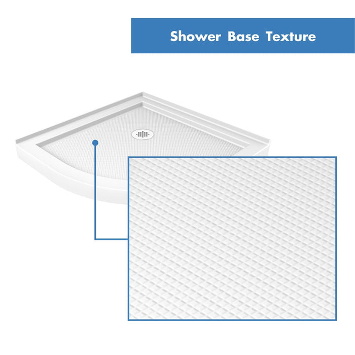 DreamLine DL-6703-01FR Prime 38" x 74 3/4" Semi-Frameless Frosted Glass Sliding Shower Enclosure in Chrome with White Base Kit