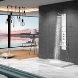 ANZZI SP-AZ028 Donna 60" 6-Jetted Full Body Shower Panel with Heavy Rain Shower and Spray Wand in White