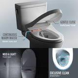 TOTO MW7764726CEGA#01 Drake Two-Piece Elongated Toilet and S7 Bidet Seat with Auto Flush