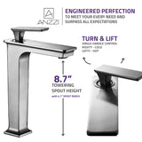 ANZZI L-AZ121BN Saunter Single Hole Single-Handle Vessel Bathroom Faucet in Brushed Nickel