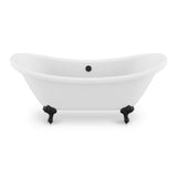 Falco 5.8 ft. Claw Foot One Piece Acrylic Freestanding Soaking Bathtub in Glossy White with Matte Black Feet