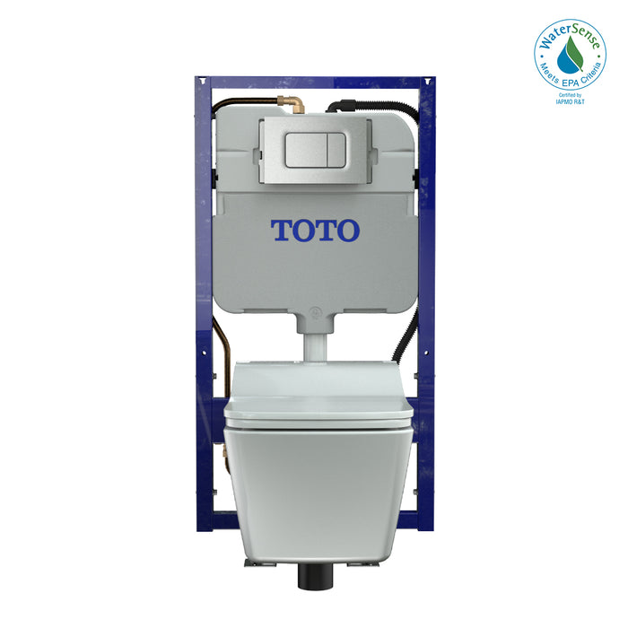 TOTO CWT4494549CMFGNA#MS WASHLET+ SP Wall-Hung Square Toilet with SW Bidet Seat and In-Wall Dual-Flush Tank