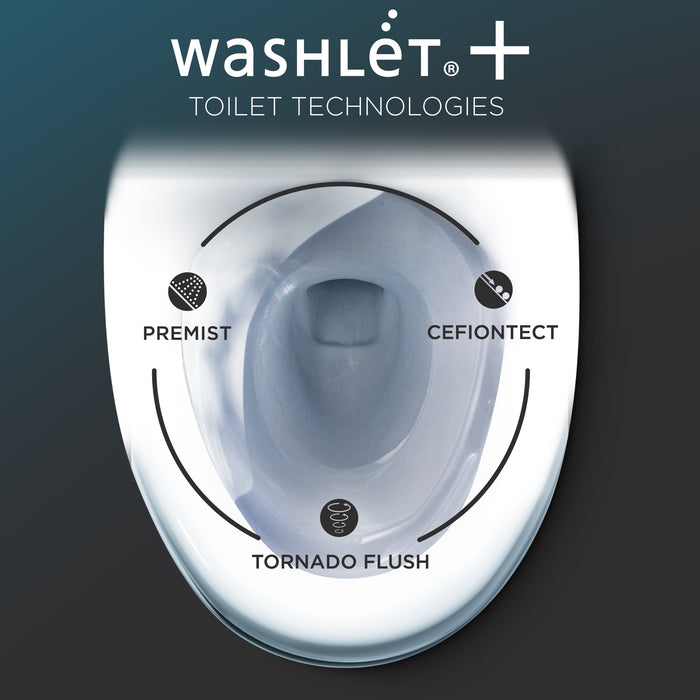 TOTO MW9743074CEFG#01 WASHLET+ Eco Guinevere 1.28 GPF Toilet with C2 Bidet Seat, Cotton White