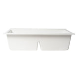 ALFI Brand AB3418DBDI-W White 33" Granite Composite Workstation Double Bowl Drop-in Sink