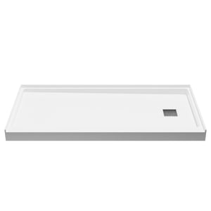 ALEXANDER 60 in. x 30 in. Right Drain Shower Base in White