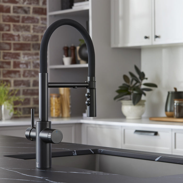 Blanco 442992 Catris Flexo Filter-Ready Semi-Pro Pull-Down Dual-Spray Kitchen Faucet - Matte Black