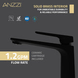 ANZZI L-AZ904MB Single Handle Single Hole Bathroom Vessel Sink Faucet With Pop-up Drain in Matte Black