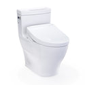 TOTO Washlet+ Aimes One-Piece Elongated 1.28 GPF Toilet and Washlet S5 Bidet Seat, Cotton White - MW6263446CEFG#01