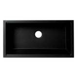 ALFI Brand AB3418SBUM-BLA Black 33" Granite Composite Workstation Single Bowl Undermount Sink