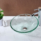 ANZZI LS-AZ065 Vieno Series Vessel Sink with Pop-Up Drain in Crystal Clear Floral