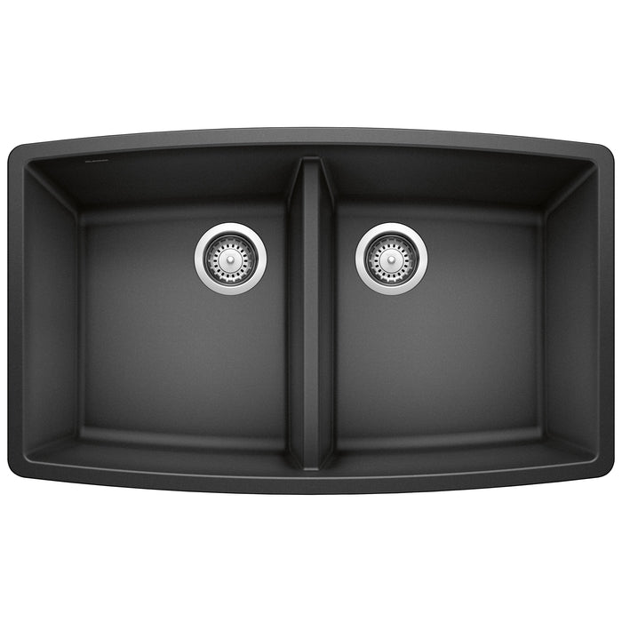 Blanco 440069 Performa SILGRANIT 33" 50/50 Double Bowl Undermount Kitchen Sink - Anthracite