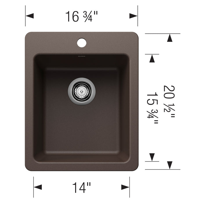 Blanco 443239 Liven SILGRANIT 17" Dual Mount Bar Sink - Cafe