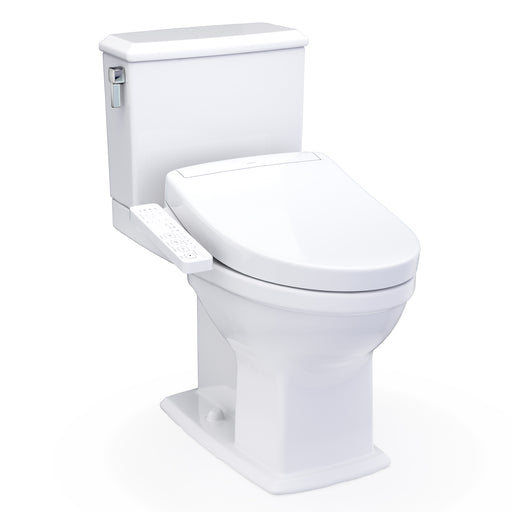 TOTO Washlet+ Connelly Two-Piece Elongated Dual Flush 1.28 and 0.9 GPF Toilet and Washlet S2 Bidet Seat, Cotton White - MW4943346CEMFG#01