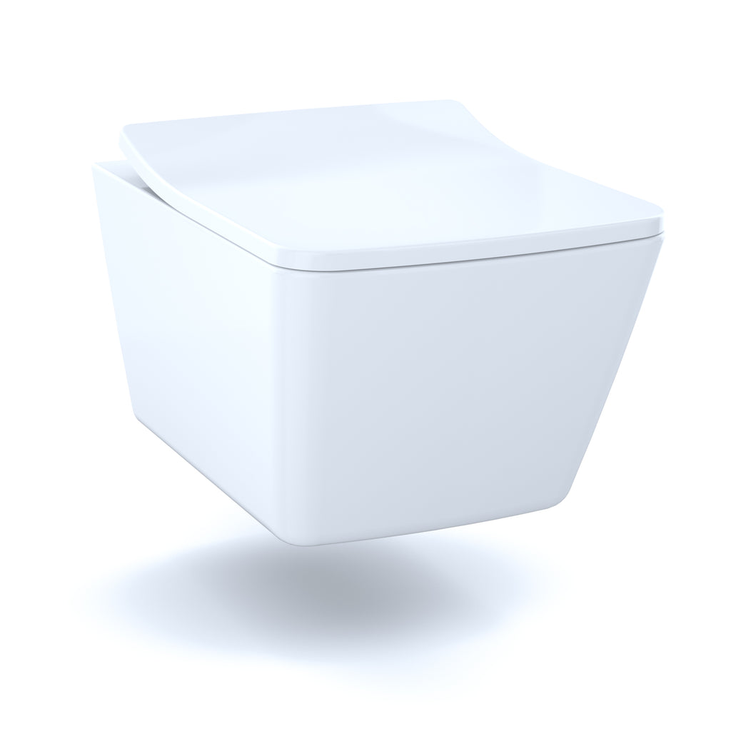 TOTO CT449CFG#01 Square Dual Flush Wall-Hung Toilet, Cotton White