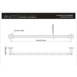 ANZZI AC-AZ010 Caster 2 Series 23.07" Towel Bar in Polished Chrome