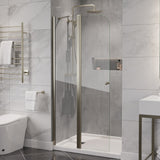 ANZZI Romance 72-in. x 33.5-in. Frameless Swinging Shower Door in Brushed Nickel