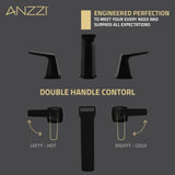 ANZZI L-AZ905MB 2-Handle 3-Hole 8" Widespread Bathroom Faucet With Pop-up Drain in Matte Black