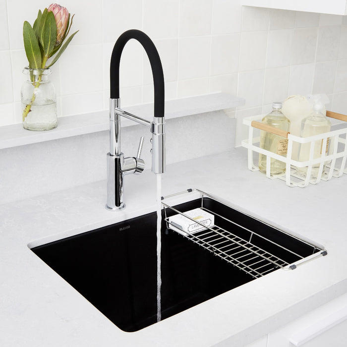 Blanco 442924 Liven SILGRANIT 25" Single Bowl Dual Mount Laundry Sink - Coal Black