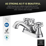 ANZZI L-AZ006BN Major Series 4" Centerset 2-Handle Mid-Arc Bathroom Faucet in Brushed Nickel