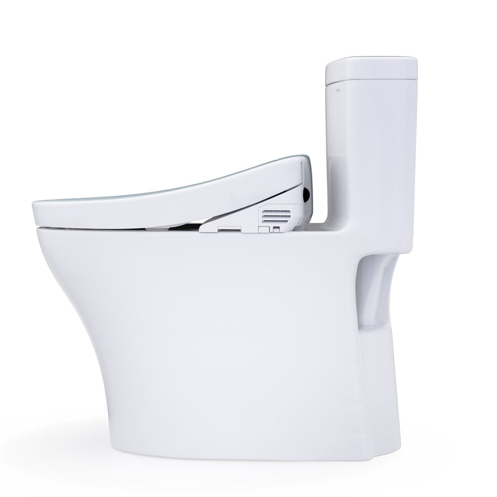 TOTO MW6463446CEMFGN#01 Aquia IV One-Piece Elongated Dual Flush Universal Height Toilet with Washlet S5 Bidet Seat