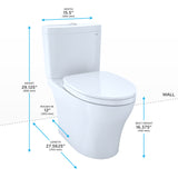 TOTO MS446124CEMN#51 Aquia IV WASHLET+ Two-Piece Elongated Dual Flush Toilet, Ebony