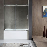 ANZZI SD1701CH-3260R 5 ft. Bathtub in White with 60" x 62" Frameless Sliding Tub Door in Polished Chrome