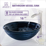 ANZZI LS-AZ8097 Rongomae Series Deco-Glass Vessel Sink in Coiled Blue