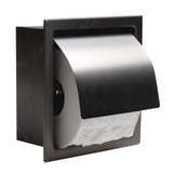 ALFI brand ABTPP77-BB PVD Brushed Black Stainless Steel Recessed Toilet Paper Holder with Cover