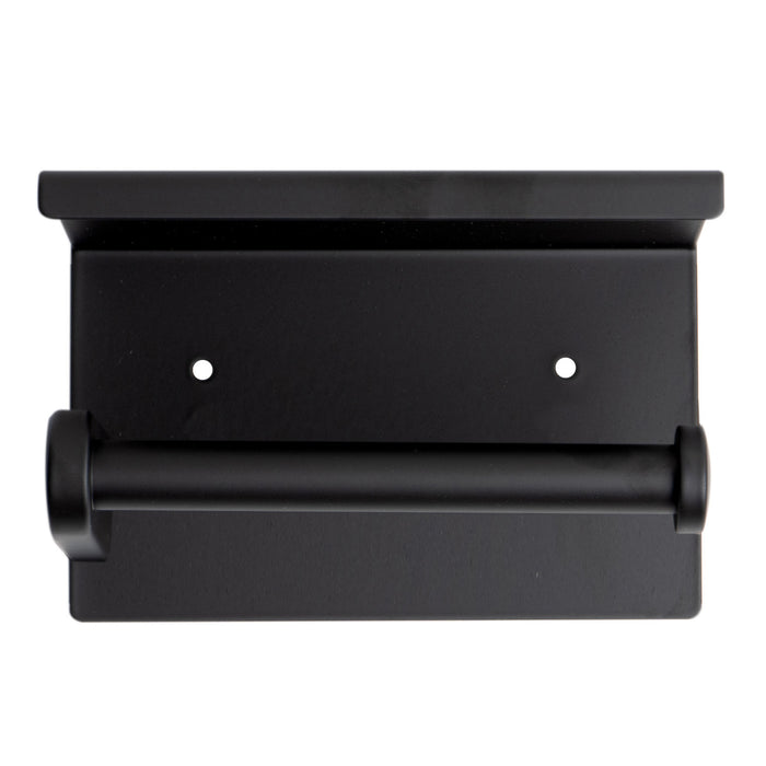 ALFI Brand ABTPC66-BLA Black Matte Stainless Steel Toilet Paper Holder with Shelf
