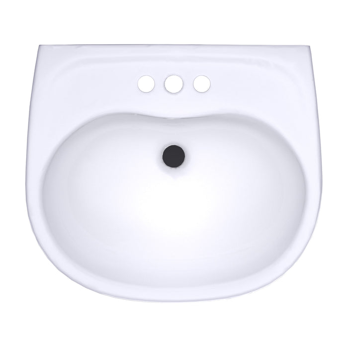 TOTO LHT241.4G#01 Supreme Oval Wall-Mount Bathroom Sink with Shroud for 4" Center Faucets, Cotton White