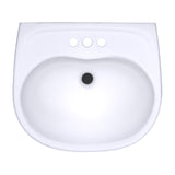 TOTO LHT241.4G#01 Supreme Oval Wall-Mount Bathroom Sink with Shroud for 4" Center Faucets, Cotton White