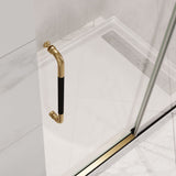 ANZZI SD-AZ13-01MBBG Madam Series 76" x 48" Frameless Sliding Shower Door in Matte Black/Brushed Gold