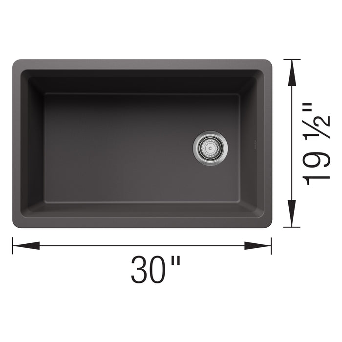 Blanco 443305 Inteos SILGRANIT 30" Single Bowl Undermount Workstation Kitchen Sink - Cinder