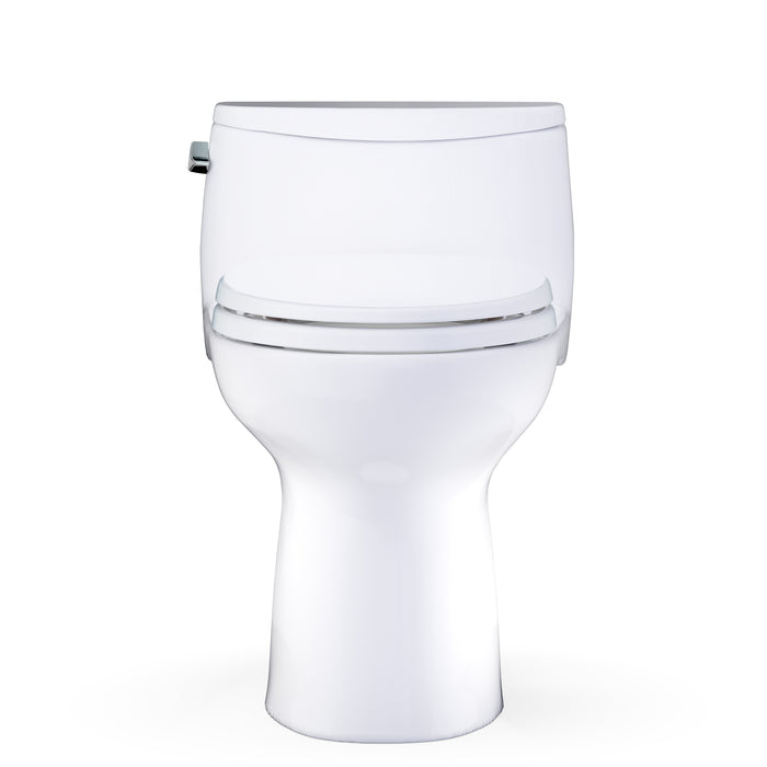 TOTO MS618114CEFG#01 UltraMax Low Profile One-Piece Elongated 1.28 GPF Universal Height Toilet with Seat, Cotton White