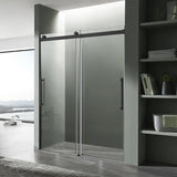 ANZZI SD-FRLS05902MB Stellar Series 60" x 76" Frameless Sliding Shower Door with Handle in Matte Black