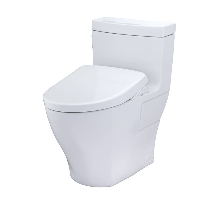 TOTO MW6264726CEFGA#01 WASHLET+ Aimes One-Piece Toilet with Auto Flush S7 Bidet Seat, Cotton White