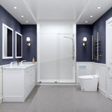 ANZZI SD-AZ055-01BN Longboat Series 60" x 76" Semi-Frameless Shower Door in Brushed Nickel