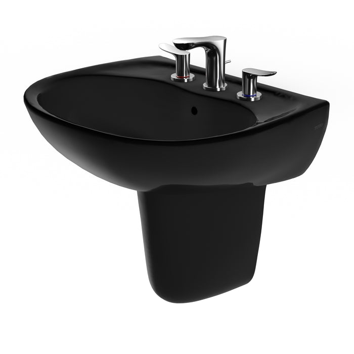 TOTO LHT241.8#51 Supreme Oval Wall-Mount Bathroom Sink and Shroud for 8 Inch Center Faucets, Ebony