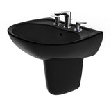 TOTO LHT241.8#51 Supreme Oval Wall-Mount Bathroom Sink and Shroud for 8" Center Faucets, Ebony