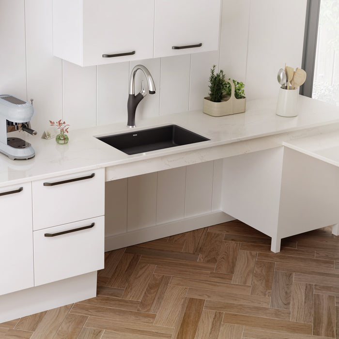 Blanco 442539 Precis SILGRANIT 25" ADA Single Bowl Undermount Kitchen Sink - Cinder