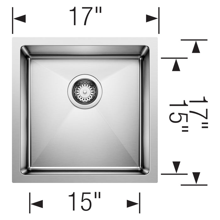 Blanco 524755 Cuvee R15 17" Undermount Stainless Steel Bar Sink
