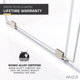 ANZZI SD-AZ055-01BN Longboat Series 60" x 76" Semi-Frameless Shower Door in Brushed Nickel