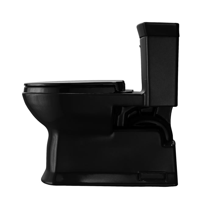 TOTO MS964124CEF#51 Soiree One Piece Elongated 1.28 GPF Universal Height Skirted Toilet, Ebony