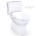 TOTO Glaston WASHLET+ S7 Two-Piece Elongated 1.28 GPF Auto Flush Universal Height Toilet with CEFIONTECT, Cotton White - MW4724726CEFGA#01
