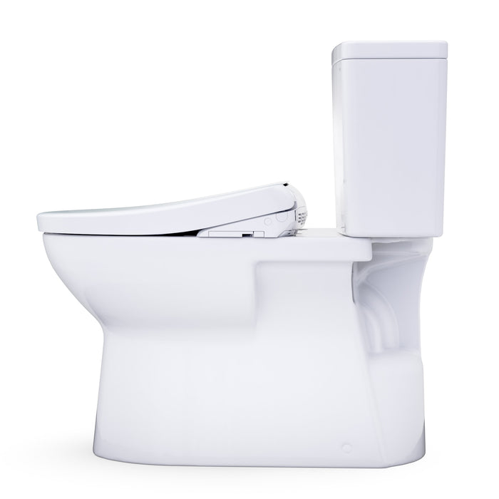 TOTO MW4724726CEFGA#01 Glaston WASHLET+ S7 Two-Piece Elongated 1.28 GPF Auto Flush Universal Height Toilet