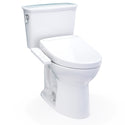 TOTO Drake Transitional Washlet+ Two-Piece Elongated 1.28 GPF Tornado Flush Toilet with S2 Bidet Seat, Cotton White - MW7863346CEG#01