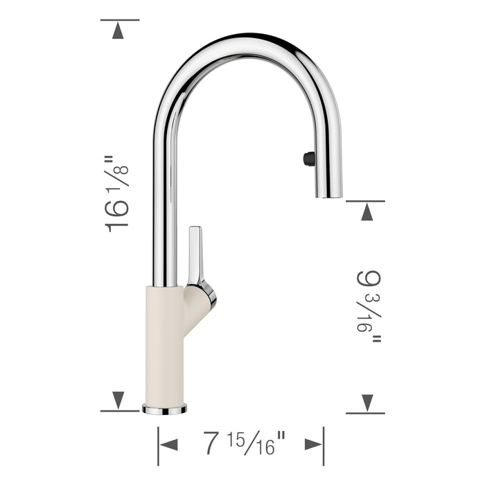 Blanco 526932 Urbena Pull-Down Dual-Spray Kitchen Faucet - Chrome/Soft White